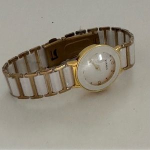 Womens gold and‎ white New Strada wrist watch